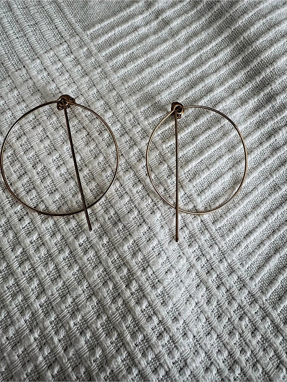 Gold-Tone Circle Drop Earrings Like New